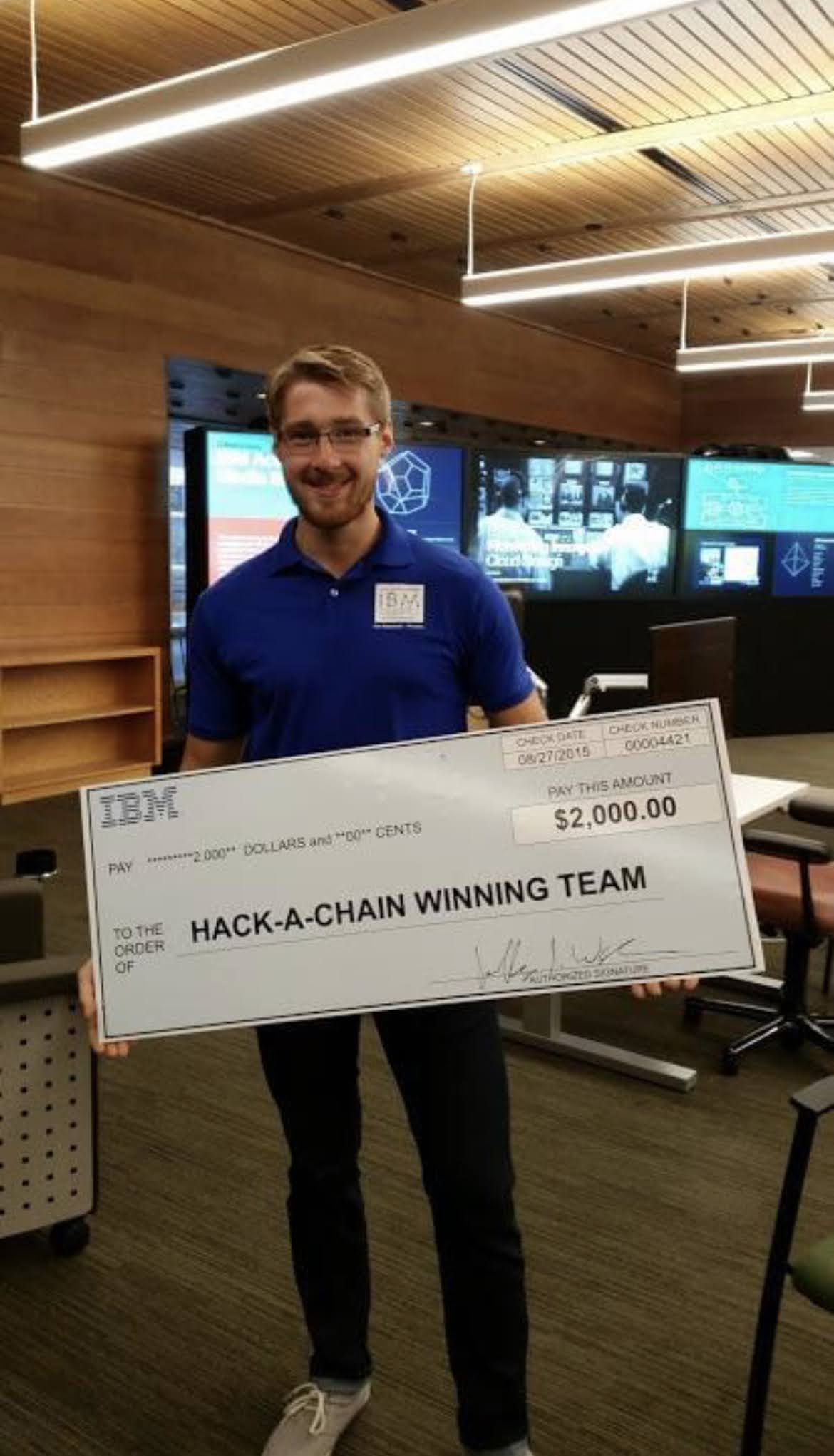 Michael Brenndoerfer IBM Research Blockchain Hackathon winner