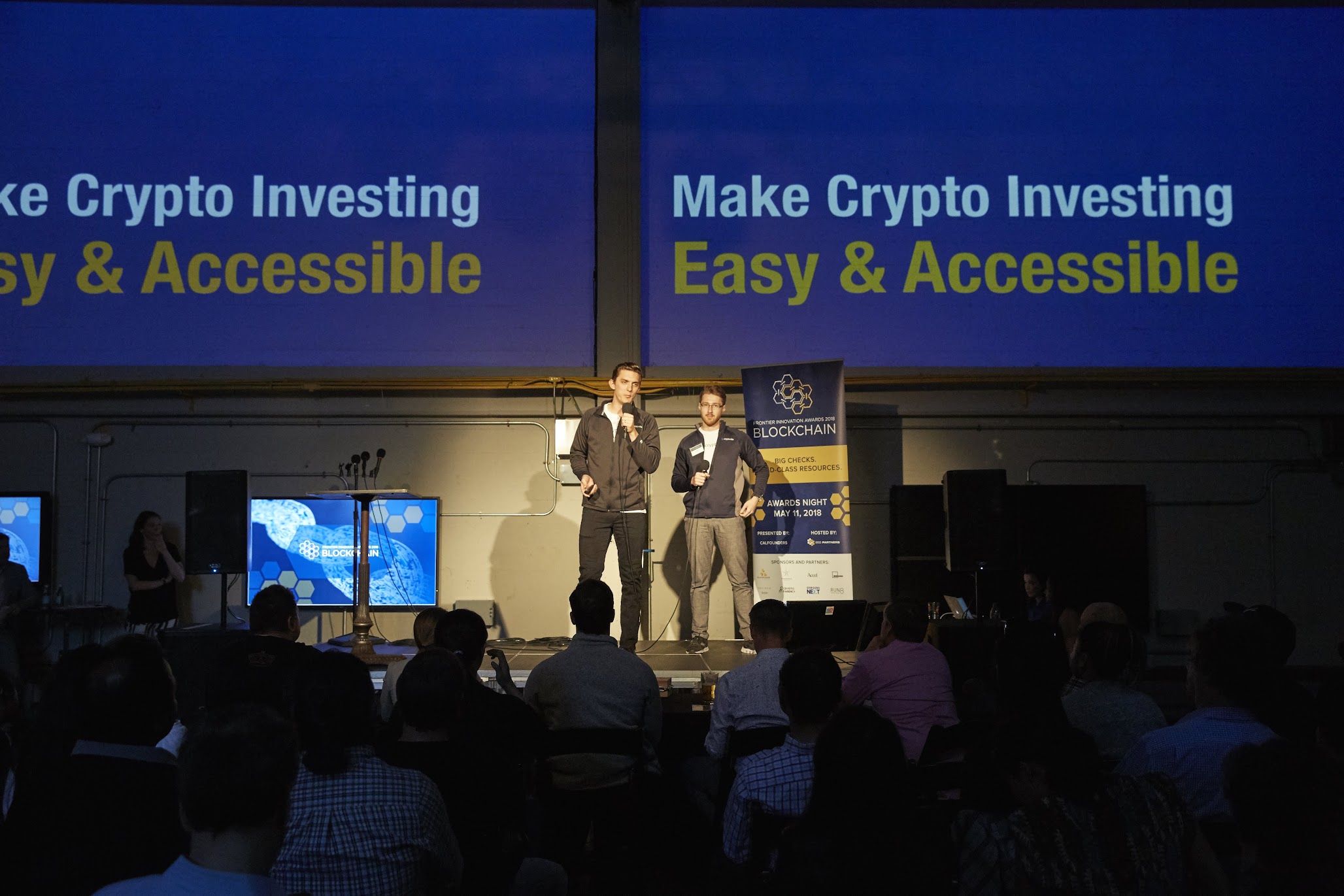 Michael Brendoerfer speaking about his startup Cryptonite